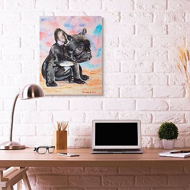 Stupell Home Decor French Bulldog Watercolor Canvas Wall Art