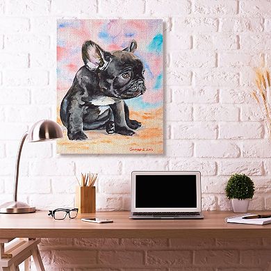 Stupell Home Decor French Bulldog Watercolor Canvas Wall Art