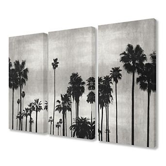 Stupell Home Decor Palm Tree Silhouette Canvas Wall Art 3 pc Set