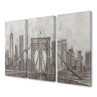 Stupell Home Decor Panoramic New York City Canvas Wall Art 3 pc Set
