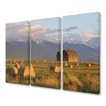 Stupell Home Decor Upon Montana Mountain Range Canvas Wall Art 3 pc Set