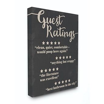 Stupell Home Decor Five Star Bathroom Canvas Wall Art