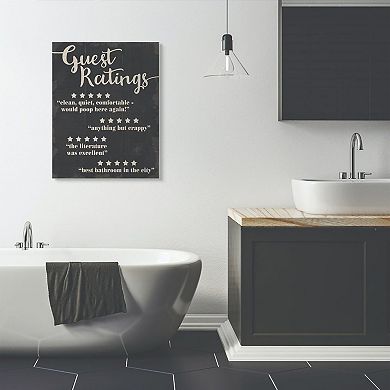 Stupell Home Decor Five Star Bathroom Canvas Wall Art
