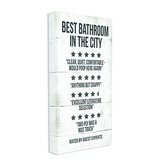 Stupell Home Decor Best Bathroom Five Star Funny Word Wall Art