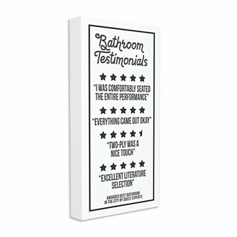 Stupell Home Decor Bathroom Testimonials Five Star Funny Word Wall Art