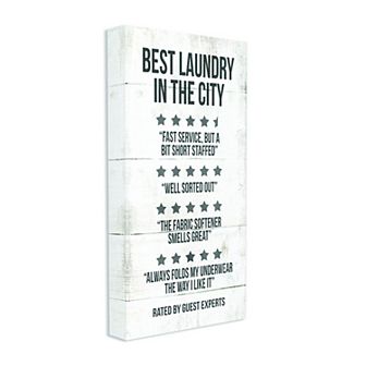 Stupell Home Decor Best Laundry Five Star Bathroom Wood Texture Funny Word Wall Art