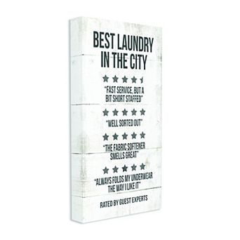 Stupell Home Decor Best Laundry Five Star Bathroom Wood Texture Funny Word Wall Art