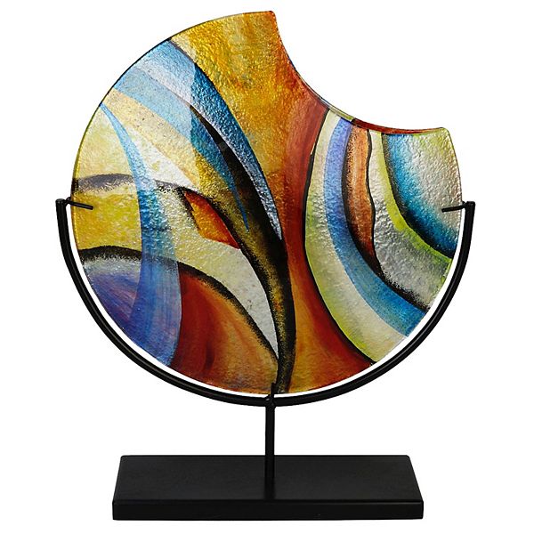 Jasmine Art Glass Cutaway Vase with Stand