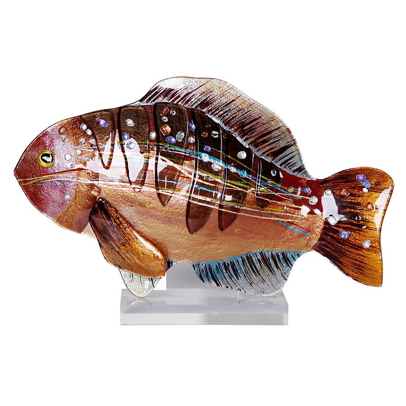 49287109 Jasmine Art Glass Tabletop Fish Sculpture, Multico sku 49287109