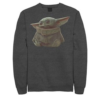 Men's Star Wars The Mandalorian The Child aka Baby Yoda Portrait Graphic Fleece Pullover