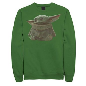 Men's Star Wars The Mandalorian The Child aka Baby Yoda Portrait Graphic Fleece Pullover