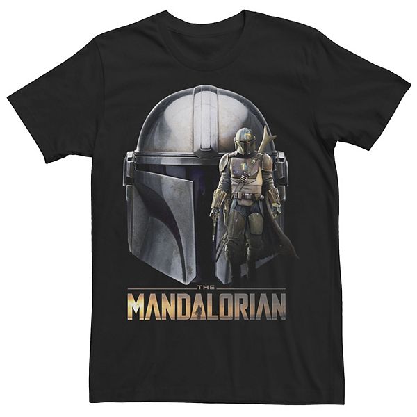 Men's Star Wars The Mandalorian Portrait Overlay Logo Tee