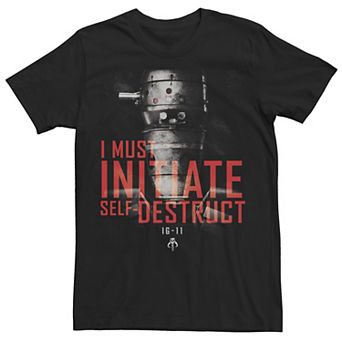 Men's Star Wars The Mandalorian IG-11 Self-Destruct Overlay Tee