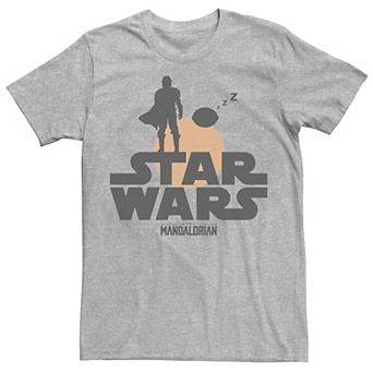 Men's Star Wars The Mandalorian The Child Sunset Silhouette Logo Tee