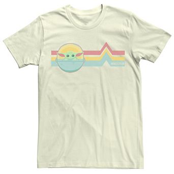 Men's Star Wars The Mandalorian The Child Rainbow Chest Lines Tee