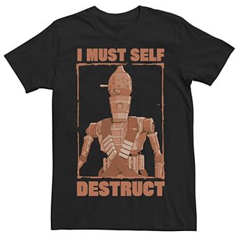 Men's Star Wars The Mandalorian IG-11 I Must Self Destruct Tee
