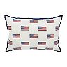Americana Linen Flag Embroidery Pillow
