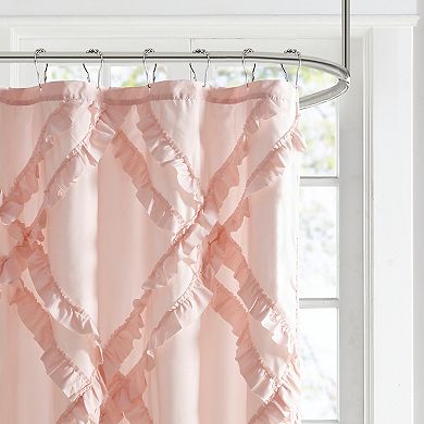 Intelligent Design Karlie Tufted Diamond Ruffle Shower Curtain