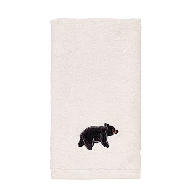 Avanti Black Bear Lodge Embroidered Fingertip Towel
