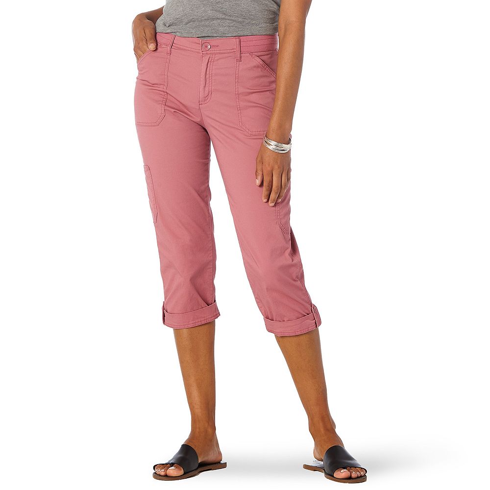Lee Women's Flex-to-Go Utility Capri Pant, Material Gray, 4