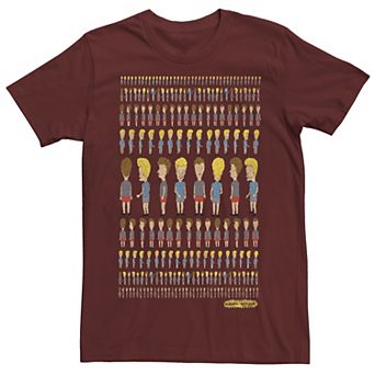 Men's Beavis and Butthead Patterns Rule Distressed Portrait Tee
