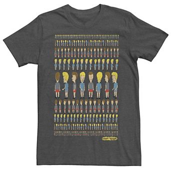 Men's Beavis and Butthead Patterns Rule Distressed Portrait Tee