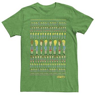 Men's Beavis and Butthead Patterns Rule Distressed Portrait Tee