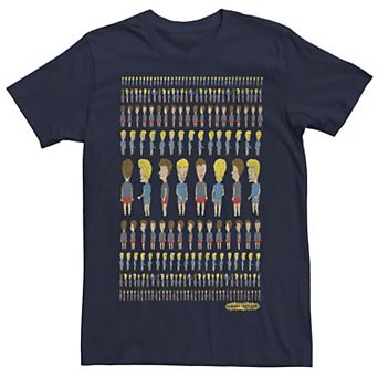 Men's Beavis and Butthead Patterns Rule Distressed Portrait Tee