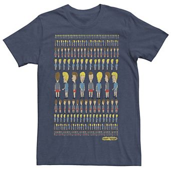 Men's Beavis and Butthead Patterns Rule Distressed Portrait Tee