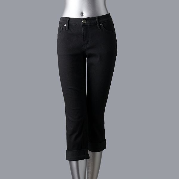 Petite Simply Vera Vera Wang Cuffed Capri Jeans