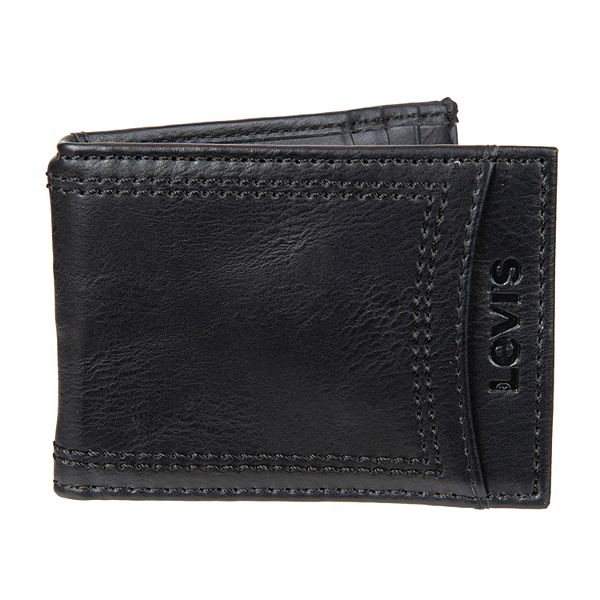 Men's Levi's® Black RFID Slim Front Pocket Wallet With Money Clip