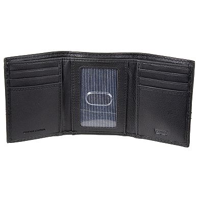 Men's Levi's® RFID Leather Trifold Wallet With Zipper Pocket