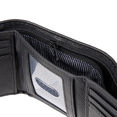 Men's Levi's® RFID Leather Trifold Wallet With Zipper Pocket