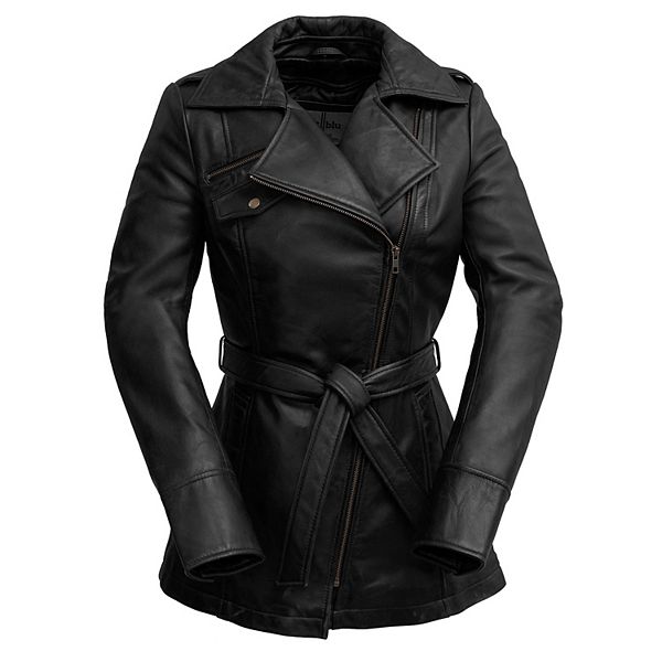 Women S Whet Blu Leather Trench Coat, Images Of Leather Trench Coats