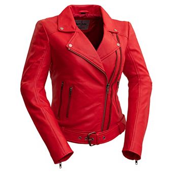 Women's Whet Blu Chloe Asymmetrical Leather Jacket