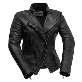 Women's Whet Blu Zoey Asymmetrical Leather Blazer