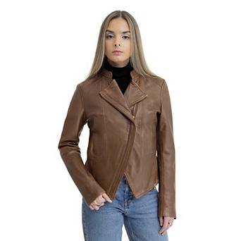 Women's Whet Blu Zoey Asymmetrical Leather Blazer