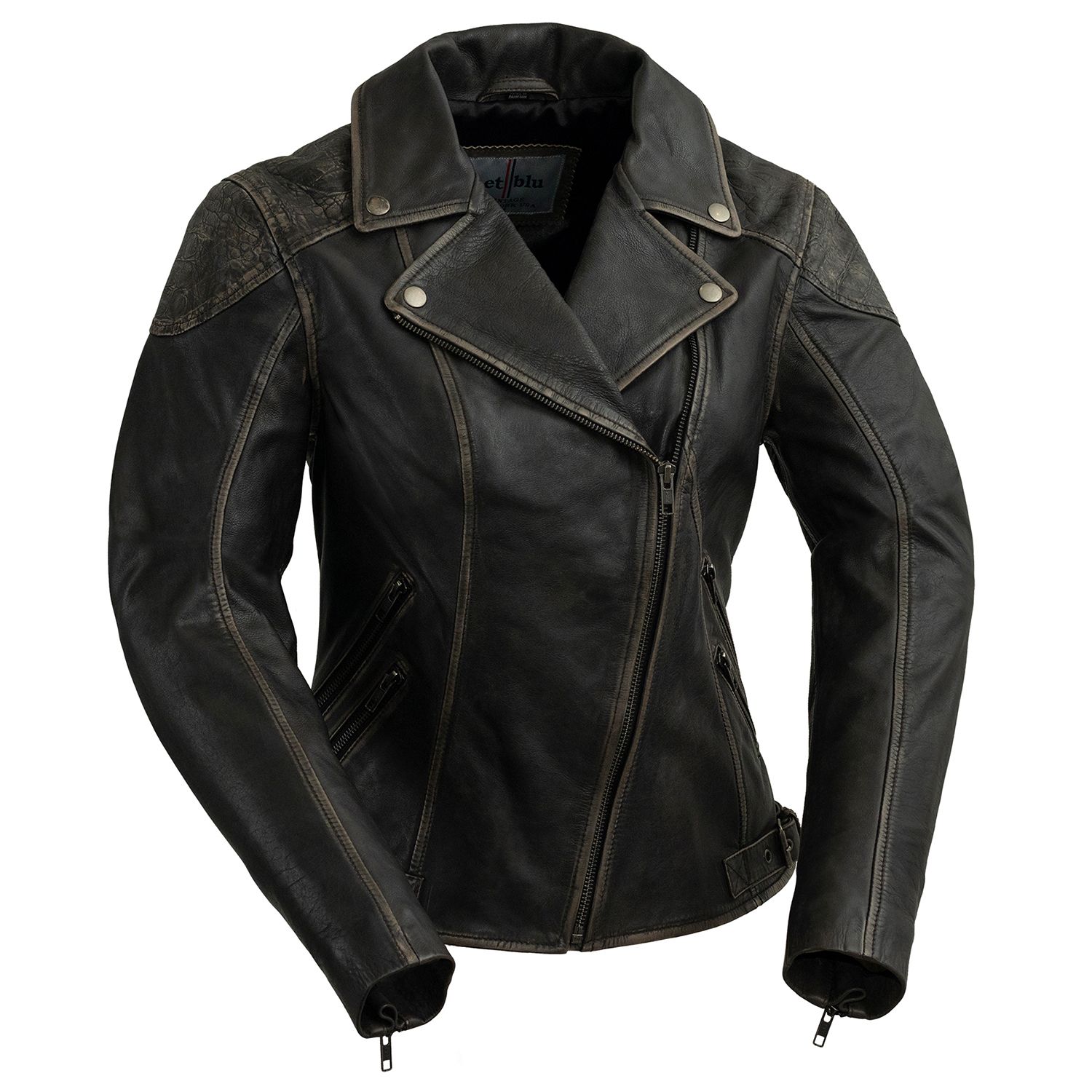 kohls womens black leather jacket