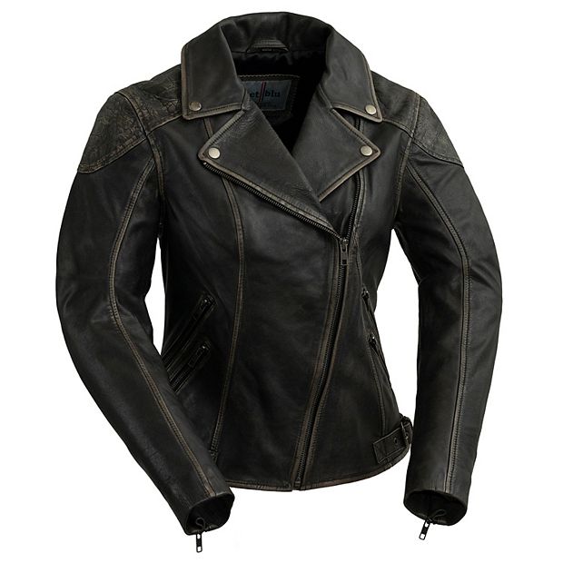 Cole Haan Women's Asymmetrical Genuine Leather Jacket