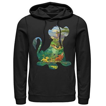 Disney's Lion King Simba Silhouette Timon Pumbaa Zazu Men's Pullover Hoodie