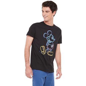 Men's Mickey Mouse Neon Outline Tee