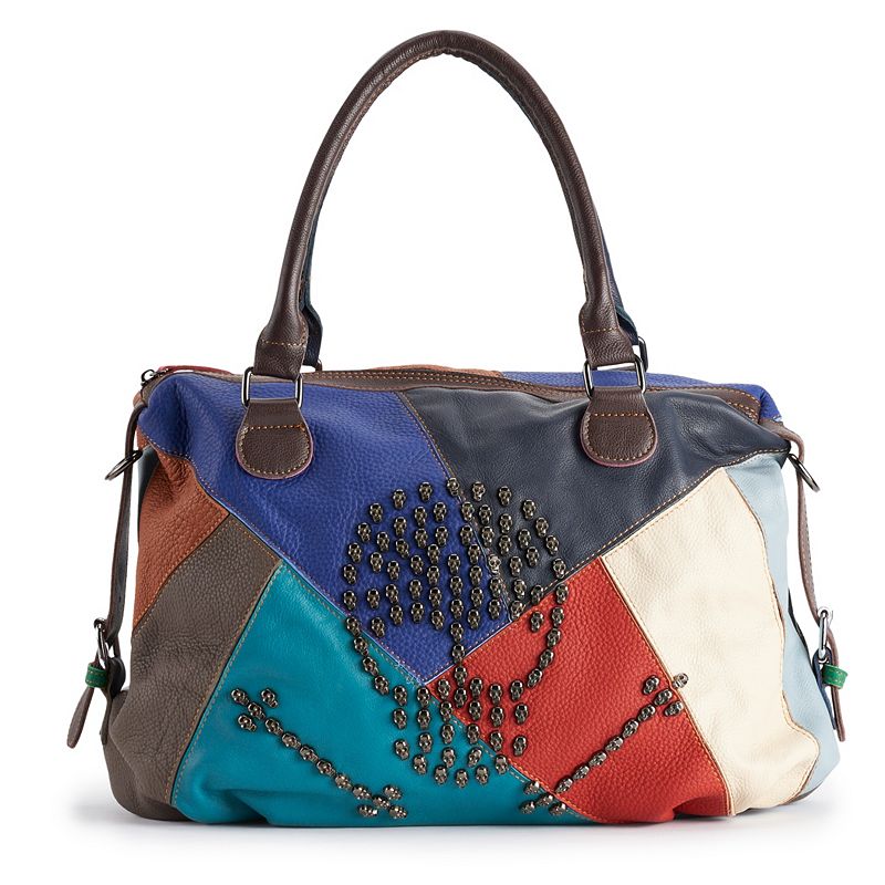 AmeriLeather Brien Leather Handbag, Multicolor
