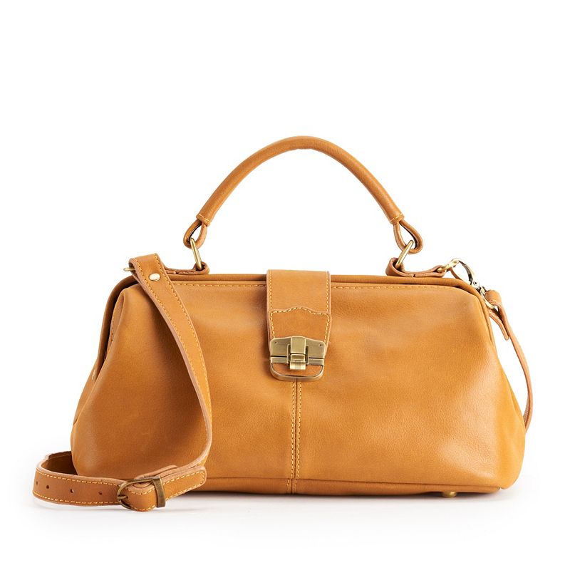 AmeriLeather Hillary Classic Crossbody Bag, Caramel