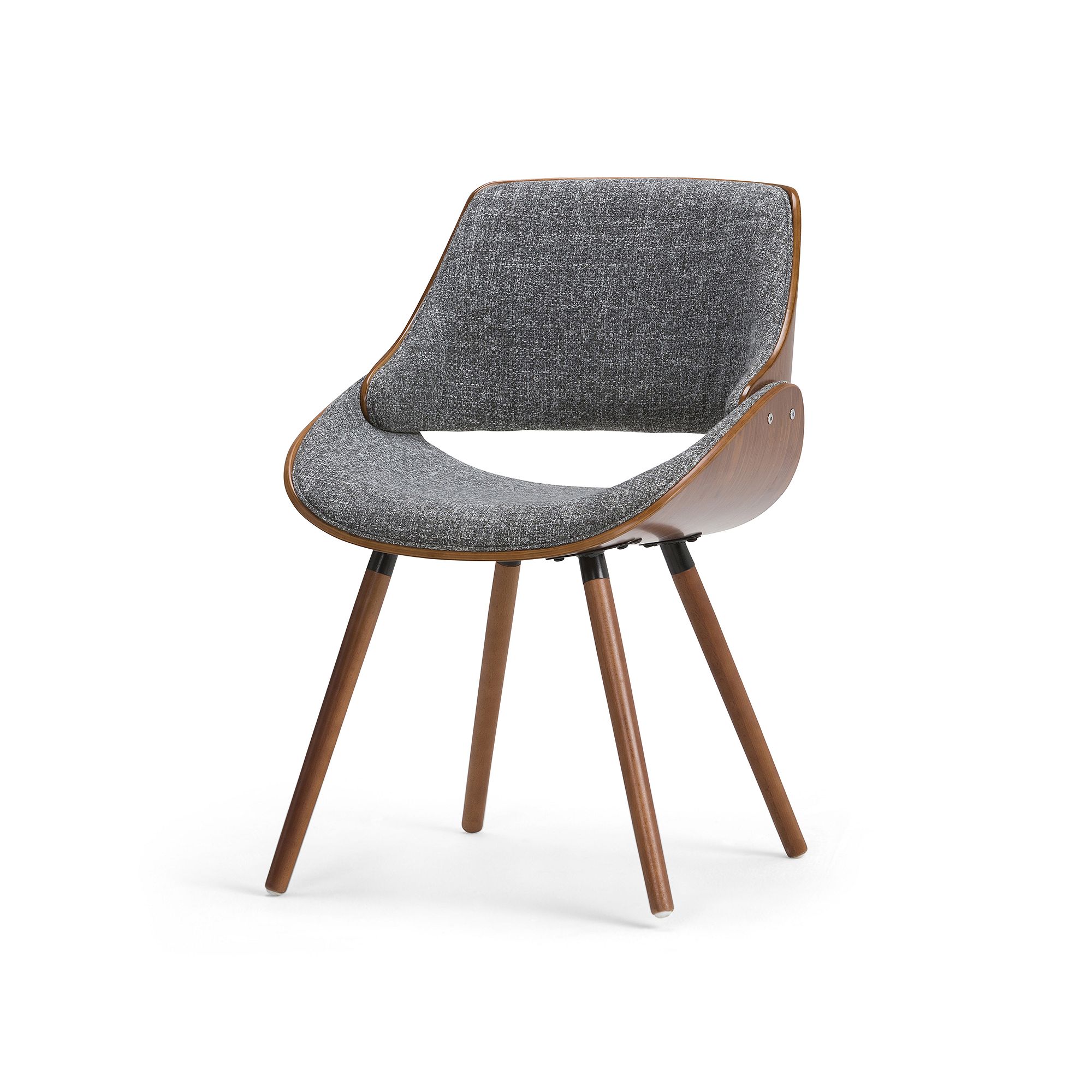 Simpli Home Malden Mid Century Modern Bentwood Dining Chair, Gray Natural
