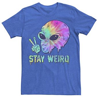 Men's Tye Dye Alien Peace Stay Weird Tee