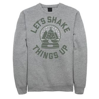 Men's "Let's Shake Things Up" Snow Globe Christmas Fleece Crewneck Sweatshirt
