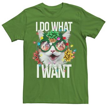 Men's Sassy Christmas Cat Graphic Tee