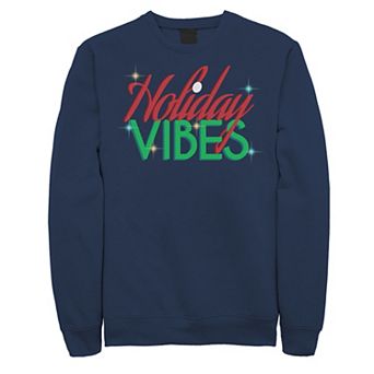 Men's Gleaming "Holiday Vibes" Colorful Fleece Crewneck Sweatshirt