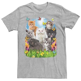 Men's Spring Kitten Garden Collage Tee