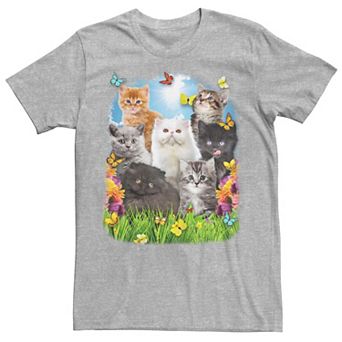 Men's Spring Kitten Garden Collage Tee